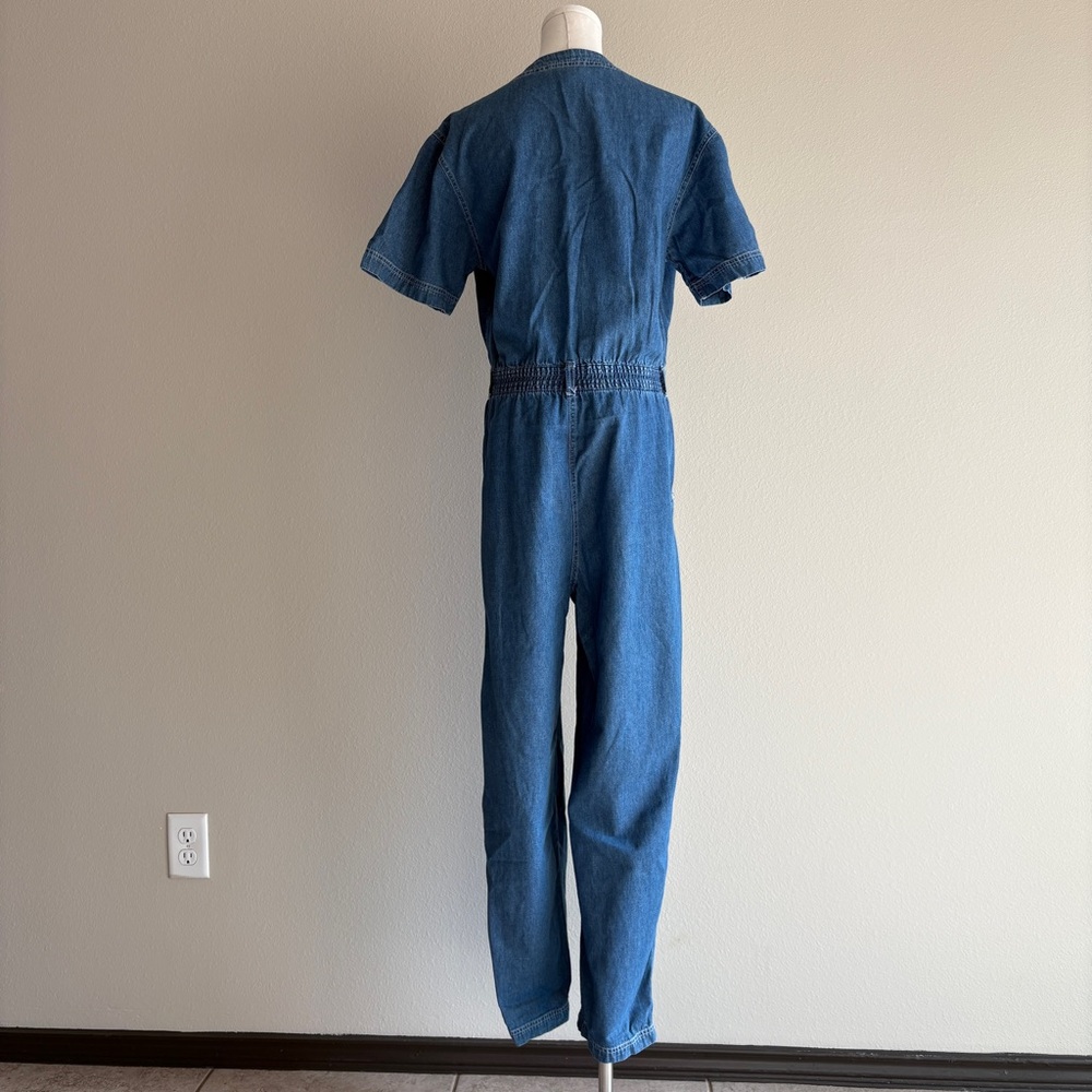 vintage 90s Casualaire denim short sleeve jumpsuit - Picture 4 of 9